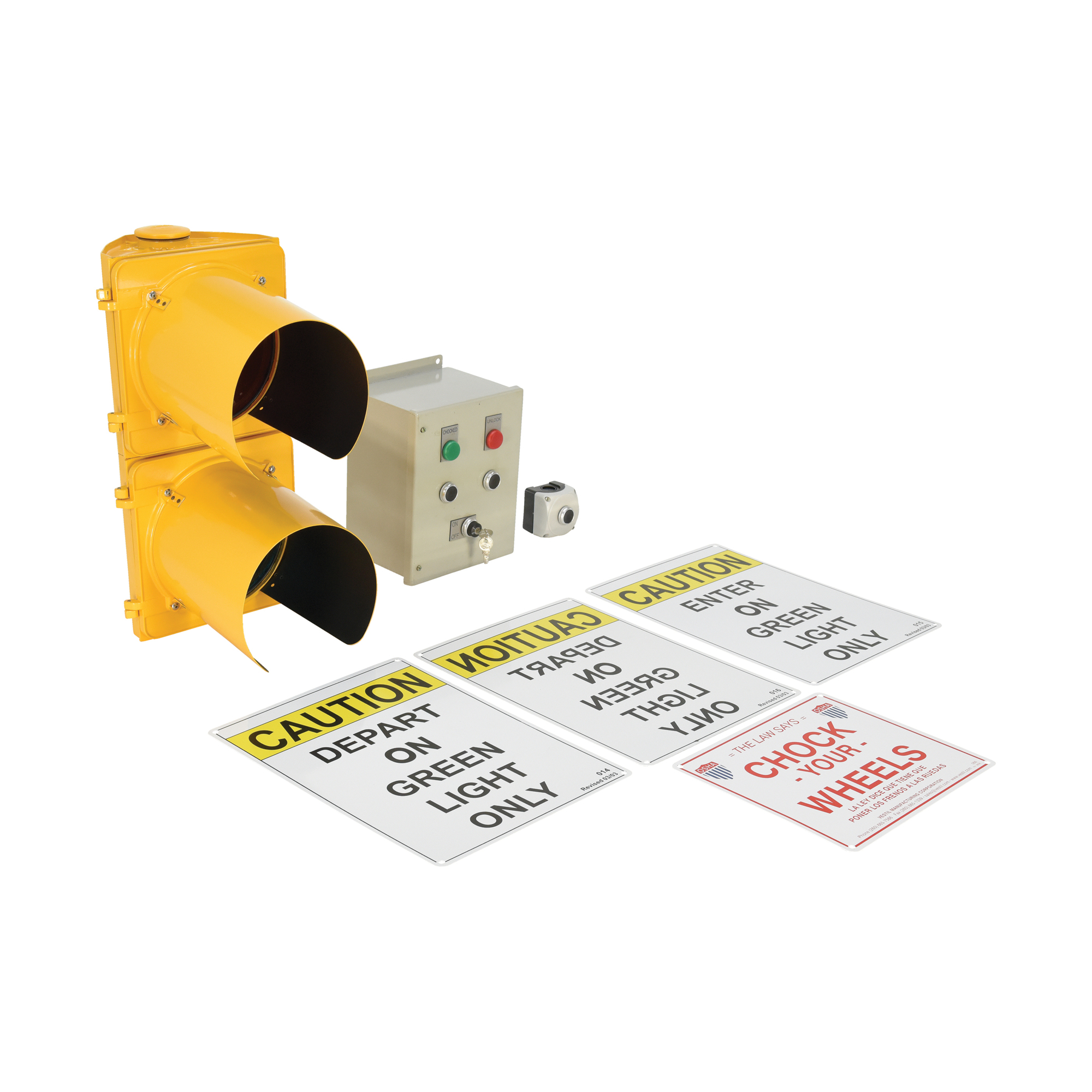 Vestil Aluminum Housing Dock Traffic System - LED, Clear Lens, Push-Button Control, Model# DTS-10